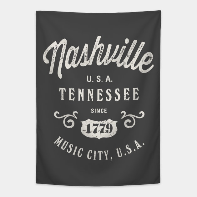 Nashville Tennessee USA Vintage Tapestry by Designkix