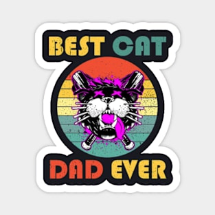 Best Cat Dad Ever Sunset Magnet