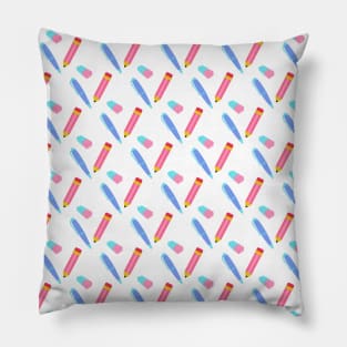 Pen Eraser Back To School Pattern Pillow