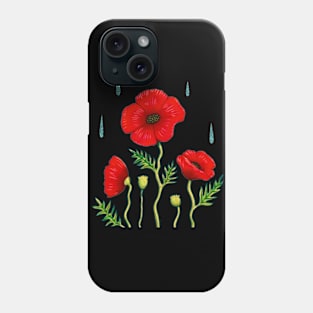 Poppies in the Rain Phone Case