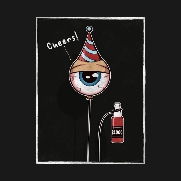 Weirdcore Aesthetic Drunk Eyeball In Birthday Hat by Alex21