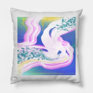 Floating abstract shapes and colors Pillow