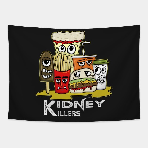 Kidney Killers Funny Vegan T Shirt Tapestry by BlaseCo