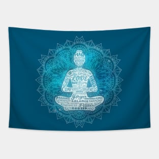 Yoga Woman Meditating Mandala Tapestry