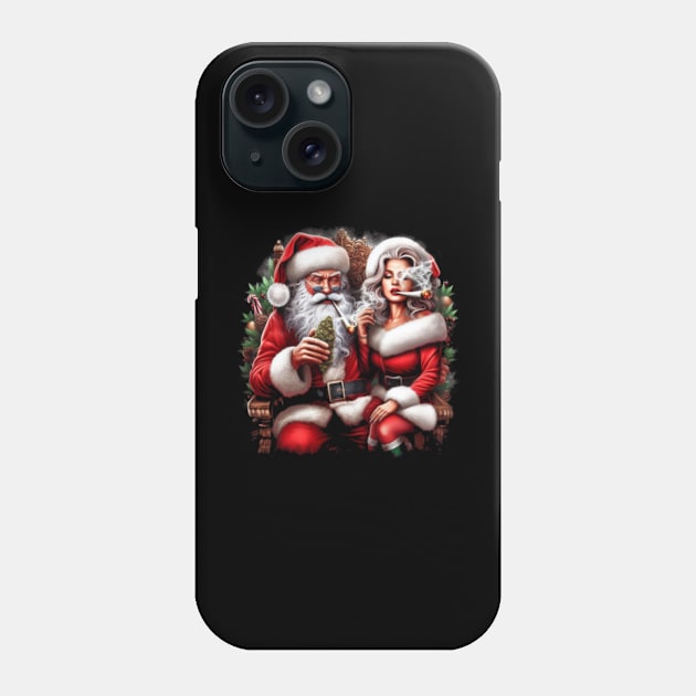 Naughty Mr. and Mrs. Claus T-Shirt - Spreading Mischief for the Holidays Phone Case by Pixel Draws