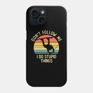 Don't Follow Me I Do Stupid Things Wakeboarding Vintage Sunset Phone Case