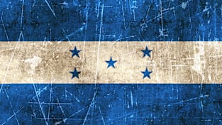 Vintage Aged and Scratched Honduras Flag Magnet