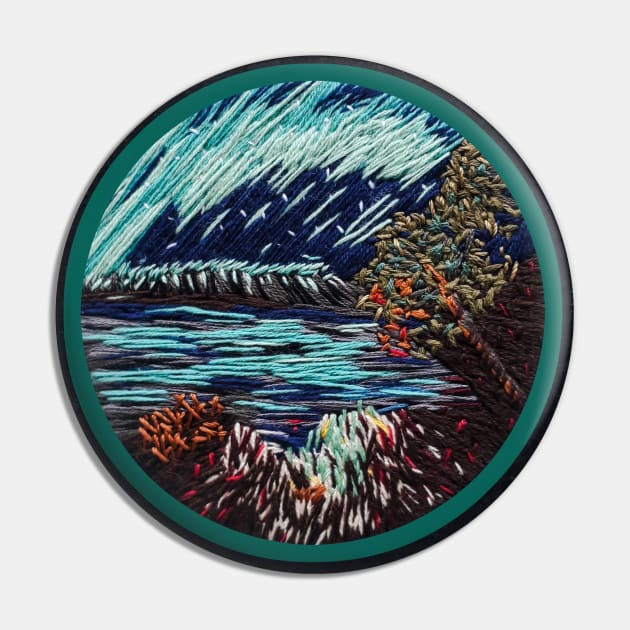 Northern Lights Pin by RONembroidery