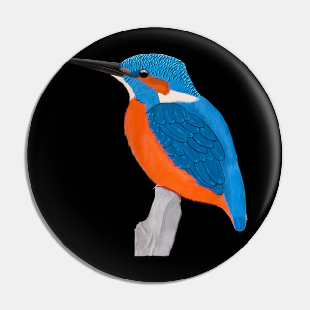 Kingfisher Bird Watching Birding Ornithologist Gift Pin by jzbirds