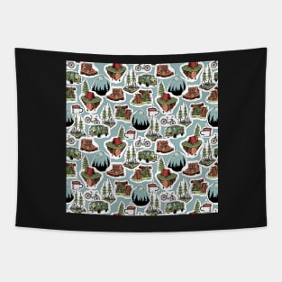 Cute camping stickers Tapestry