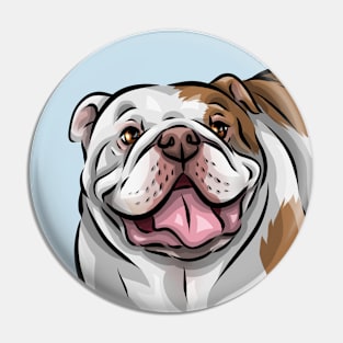 English Bulldog | Red and White Pin