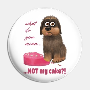 Dog with cake Pin