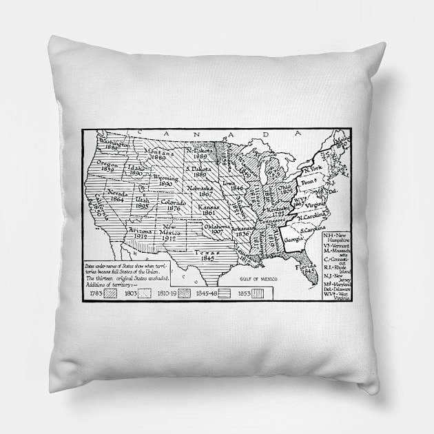 United States Historical Map Pillow by imlying