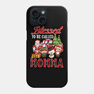 Blessed To Be Called Momma Christmas Buffalo Plaid Truck Phone Case