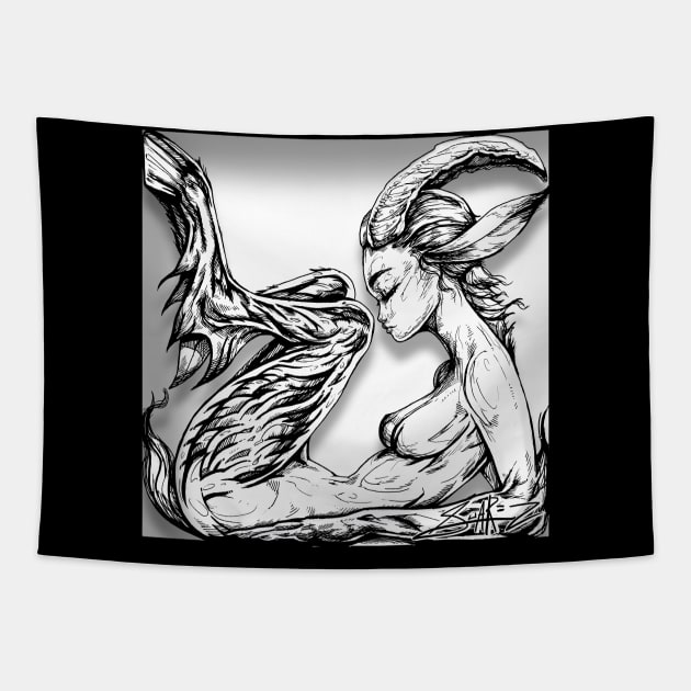 Capricorn / Shadow Box Tapestry by SuarezArt