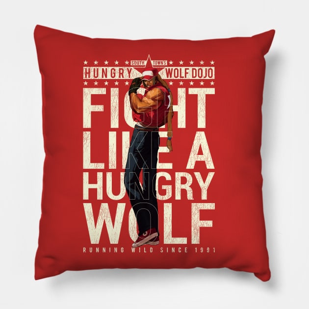 Hungry Wolf Dojo Gym Pillow by RevLevel