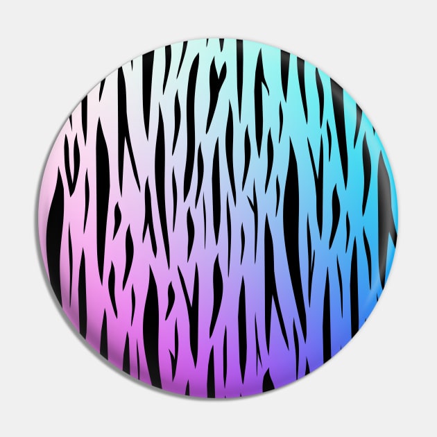 Tiger Stripes Pink Blue Pin by SartorisArt1