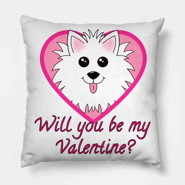 Will you be my Valentine? with Dog in Heart Pillow by Designs_by_KC