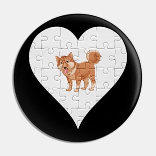 Jigsaw  Shiba Inu Heart Design - Pet Shiba Inu Pin