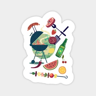 Summer BBQ Party Magnet