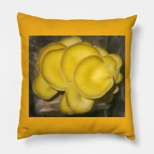 Yellow Oyster Mushroom Cluster Pillow