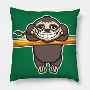 Sloth grin 3 Pillow