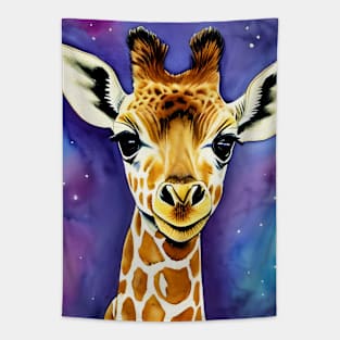 Cute Baby Giraffe Watercolor Digital Art Perfect original artwork for a baby or child's room. Tapestry