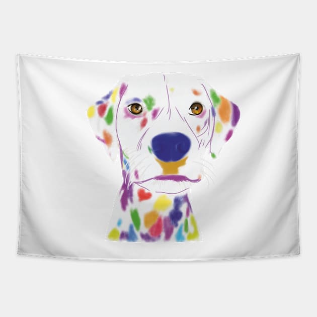 Multi Color Dalmatian Tapestry by russodesign