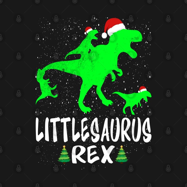 Little T Rex Matching Family Christmas Dinosaur Shirt by intelus