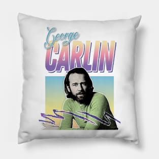 George Carlin - Retro Aesthetic Design Pillow