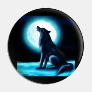 Wolf moon Pin