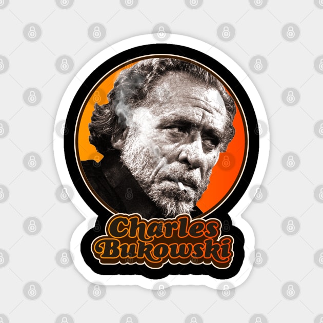 Retro Charles Bukowski Tribute Magnet by darklordpug