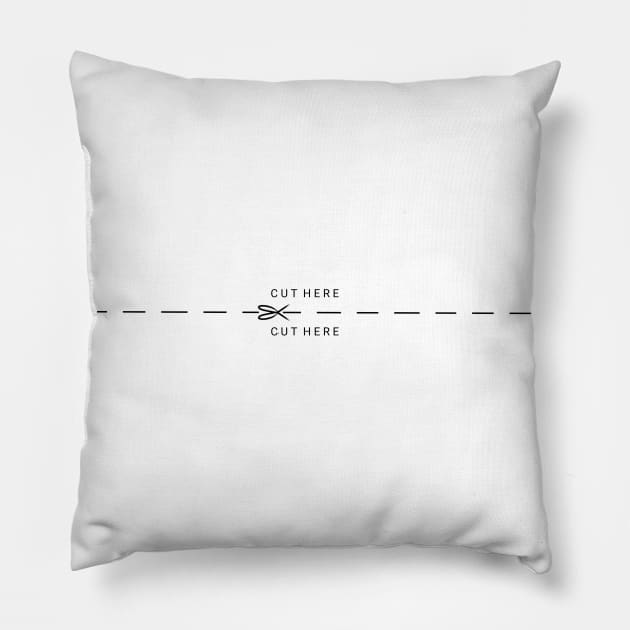 Cut Here Pillow by imsnos