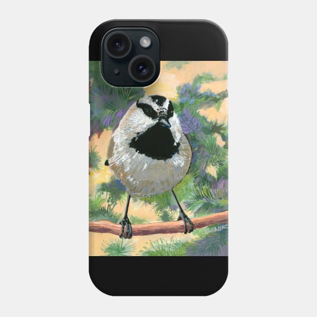 Mountain Chickadee Bird Phone Case by NoCoBirds