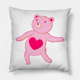 Pink dancing bear retro Pillow