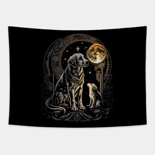 Tarot Dog Card For Fantasy and magic lovers Astrology moon and dog tarot card Tapestry