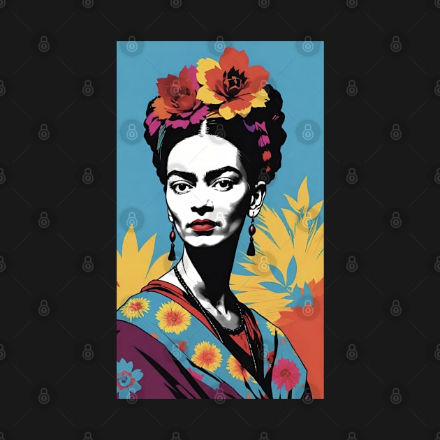 Frida's Chromatic Symphony: Colorful Portrait by FridaBubble