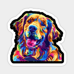 Golden Retriever Dog Colorfull Pop Art Design For Dog Onwer Magnet