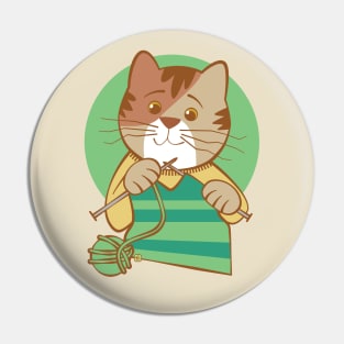 Knitting Calico Kitty Pin