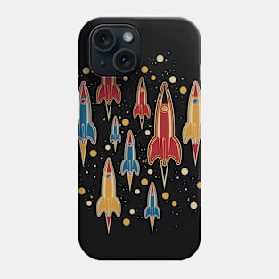 Retro Rockets in Space Phone Case