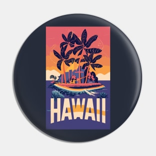 A Vintage Travel Art of Hawaii - United States Pin