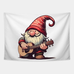 Gnomo navideño con guitarra 2 Tapestry