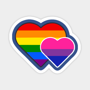 Bisexual Double Heart Magnet