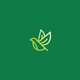 simple green bird leaf design T-Shirt