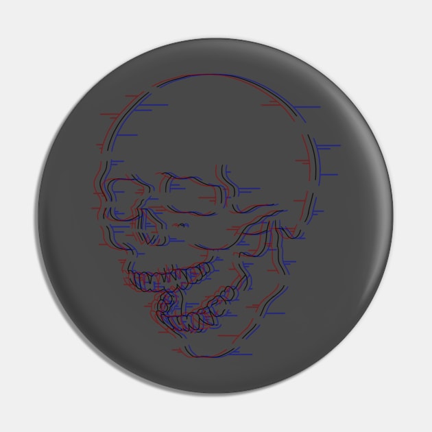 Glitch Skull (Black Base) Pin by WolfCommander