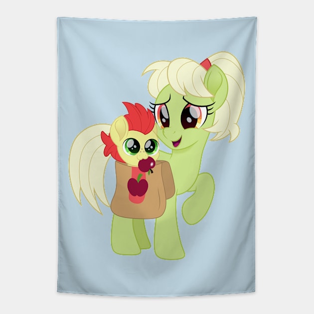 Baby Bright Mac and Granny Smith Tapestry by CloudyGlow