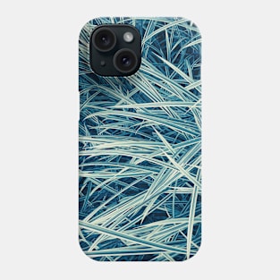 Blue frost neon needles pattern - Abstract photography Phone Case