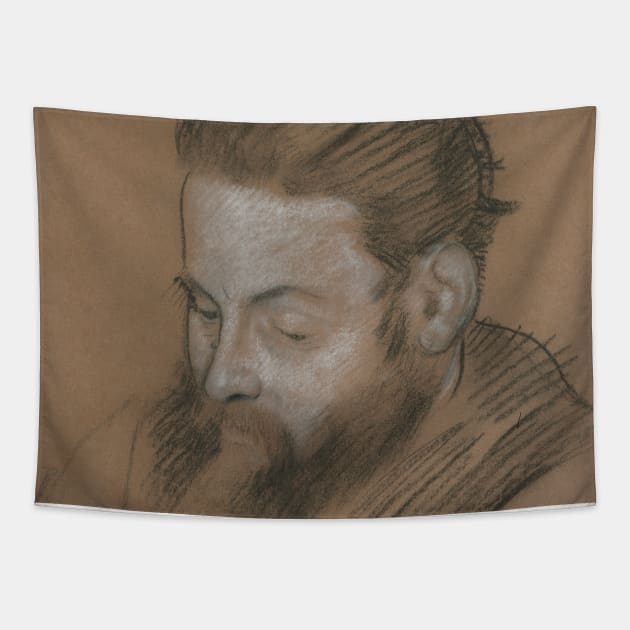 Diego Martelli by Edgar Degas Tapestry by Classic Art Stall