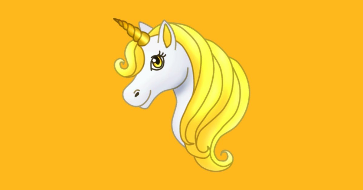 Cute Kawaii Unicorn With Yellow Mane Yellow Unicorn Sticker TeePublic