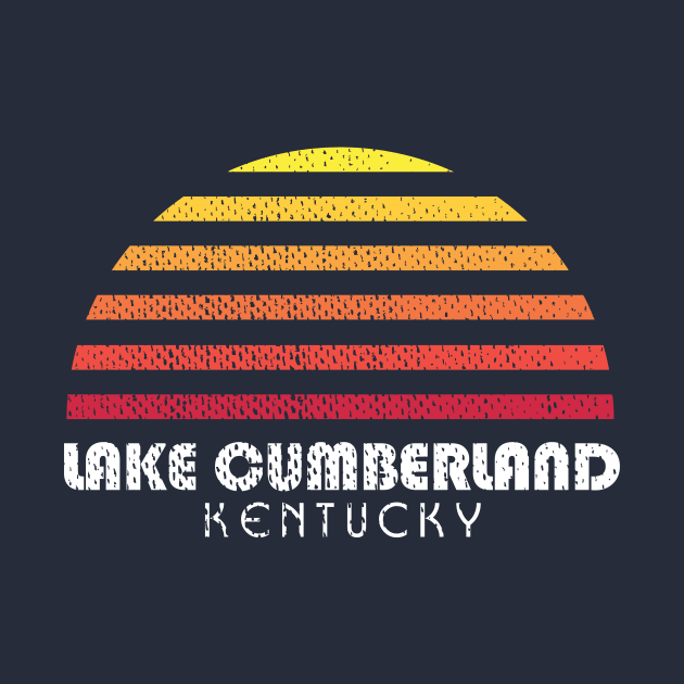 Lake Cumberland Kentucky Sunset Fishing Retro by PodDesignShop